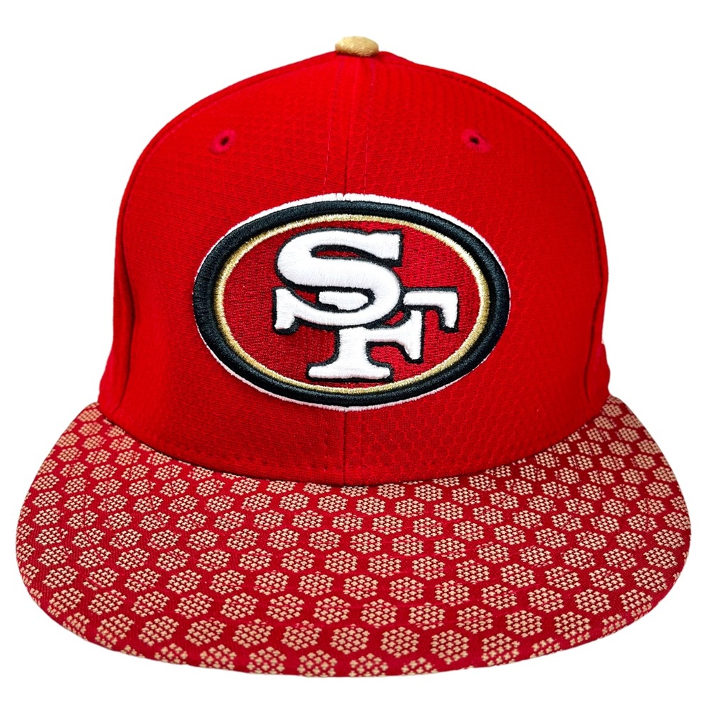 New Era | Size ‎ 6 7/8 | San Francisco 49ers Red & Gold Flat Bill Hat Cap